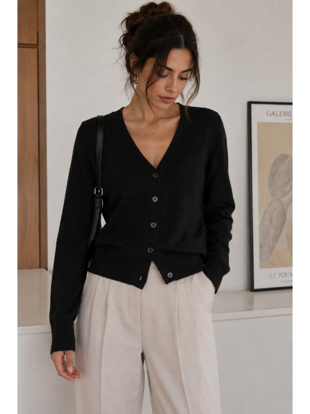 by Bloomingdale’s 100% Cashmere Black Long Cardigan Sweater Size L